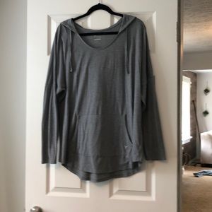 Gray Long Sleeve Hooded Tee